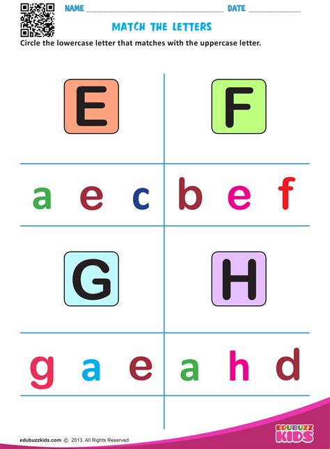 English Match Letters Worksheets With Printable For Both Preschool