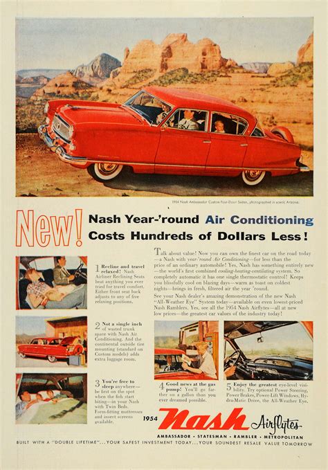 1954 Ad Nash Airflyte Ambassador Statesman Rambler Original Advertis