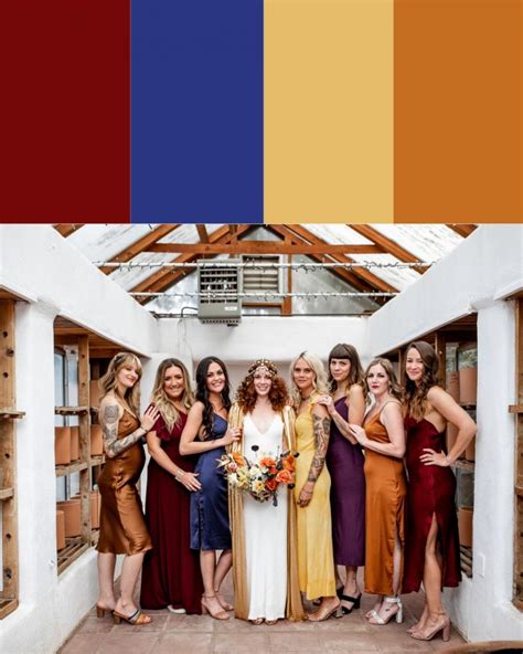 Mismatched Bridesmaid Dress Color Palettes Junebug Weddings
