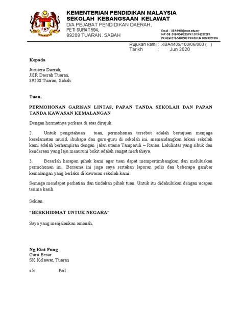 Contoh Surat Permohonan Pemeriksaan Jkr Sabah Imagesee