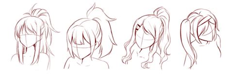 How To Draw A Ponytail Anime Learn How To Draw Ponytails Pictures