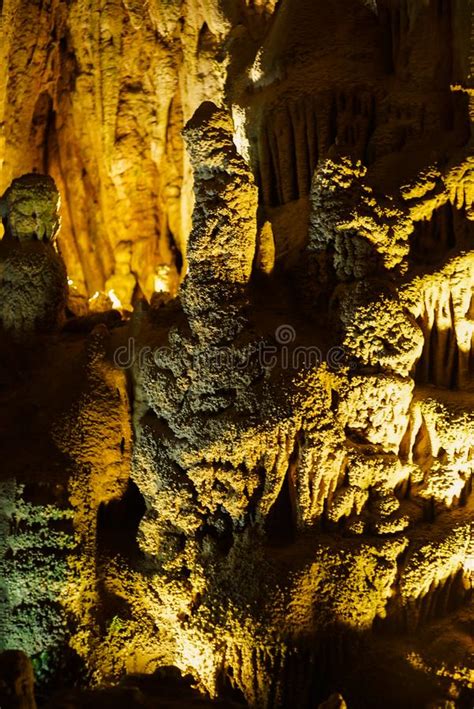Cave With Stalagmites And Stalactites Below The Surface Stock Image