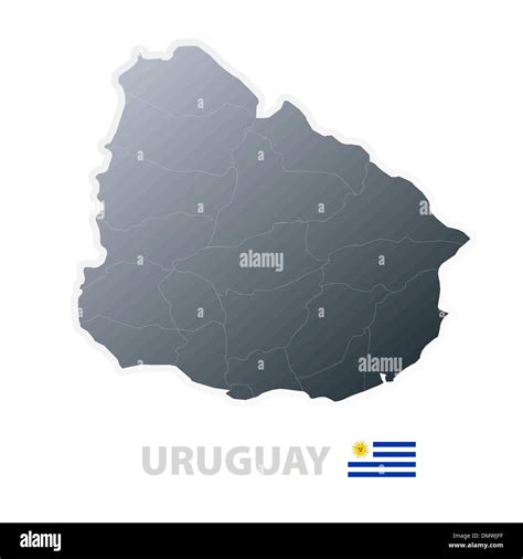 Uruguay Map With Official Flag Stock Vector Image And Art Alamy