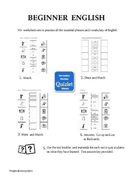 Beginner Esl Vocabulary Worksheet Sets Flashcards Vocab Efl Ells Book