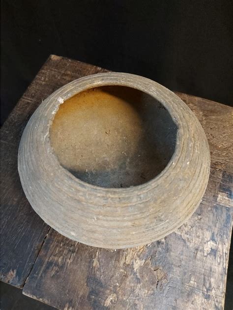 Archeology Khmer Pottery Food Jar Cambodia Voedselpot 19e Eeuw