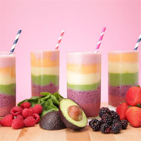 Brighten Your Day With A Rainbow Smoothie Rainbow Smoothies Popsugar
