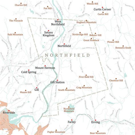 Ma Franklin Northfield Vector Road Map Digital Art By Frank Ramspott