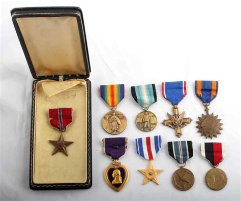 Bid Now Wwi To Vietnam Service Medal Lot Of 9 Silver Star April 3