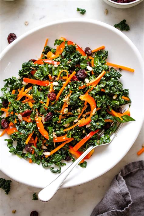 Crunchy Kale Salad With Cranberries The Simple Veganista