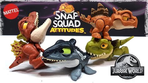 2022 Mattel Jurassic World Snap Squad Attitudes Review New Stegosaurus Spinosaurus