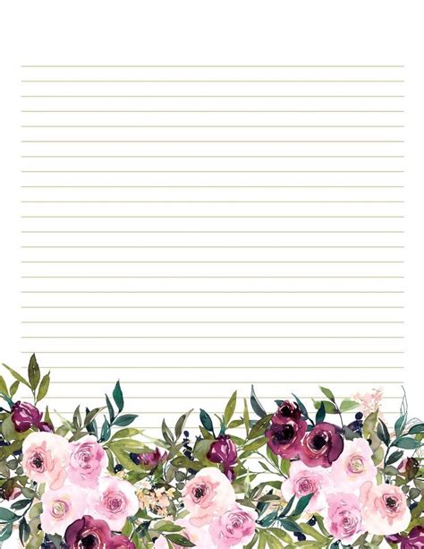 Floral Printable Stationery Set