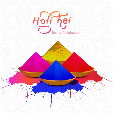Holi Card With Colorful Gulal On Pattern Background 701632 Vector Art