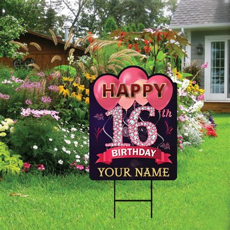 16th Birthday Yard Sign Decorations 18 X 24 Etsy