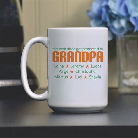 Personalized Grandpa Coffee Mug Promoted To Grandpa Mug