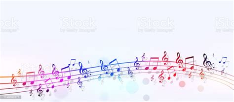 Colorful Music Notes Banner Stock Illustration - Download ...