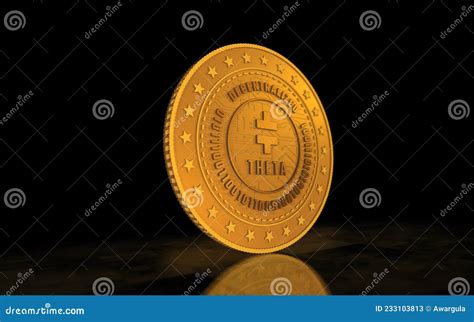 Theta Network Cryptocurrency Symbol Golden Coin Illustration Stock Illustration Illustration