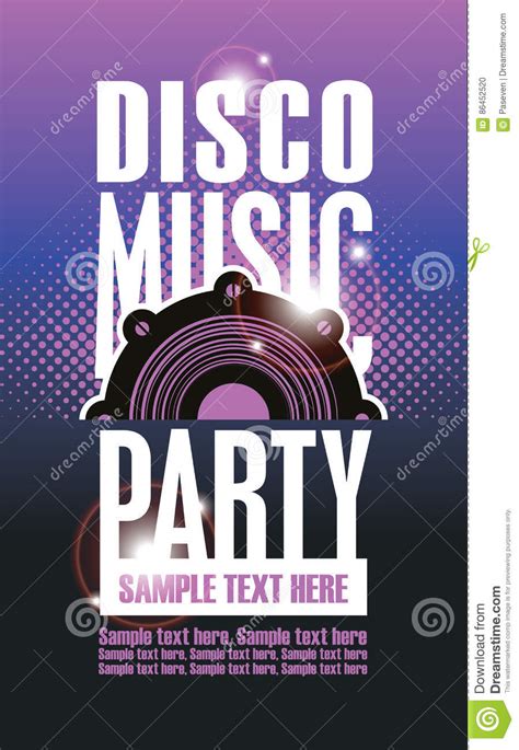 Disco Music Party Poster Stock Vector Illustration Of Music 86452520