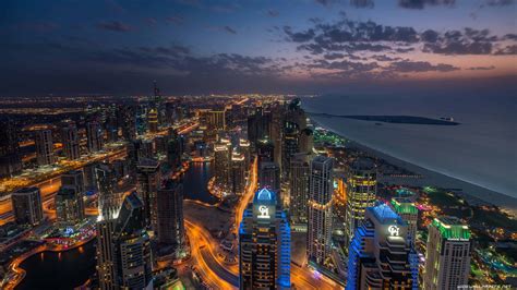 Dubai Marina At Night United Arab Emirates Uhd 4k Wallpaper Pixelz