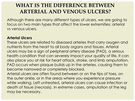 PPT The Difference Between Venous And Arterial Ulcers PowerPoint Presentation ID