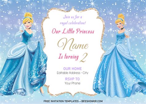 Disney Princess D Free Printable Baby Shower Invitations Templates