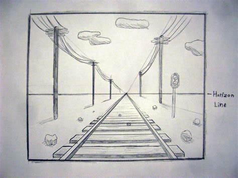 Railroad Tracks Drawing Images And Pictures Perspective Drawing Lessons