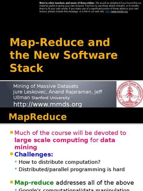 Mapreduce And Distributed File Systems For Mining Massive Datasets