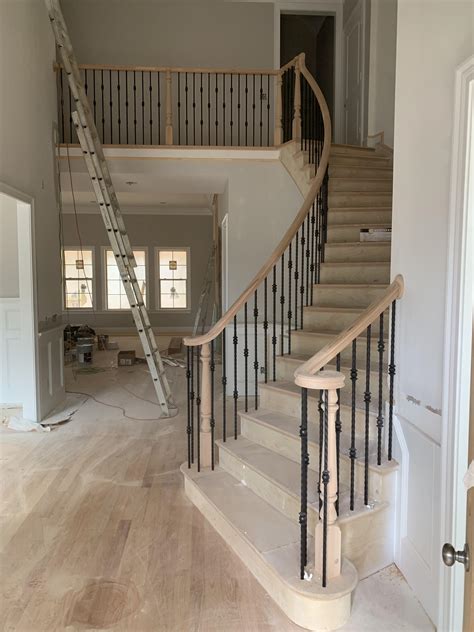 Curved Staircase That I Finished Putting The Handrail On Today R