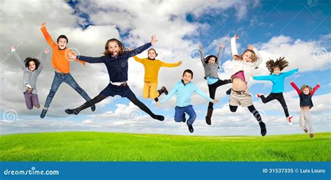 Children Jumping Stock Image Image Of Child Nature 31537335