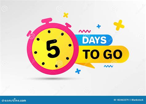 Five Days Left Icon 5 Days To Go Vector Stock Vector Illustration