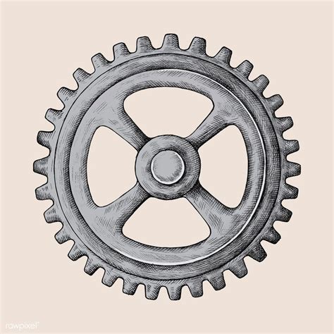 Download Premium Vector Of Hand Drawn Gear Illustration By Noon About