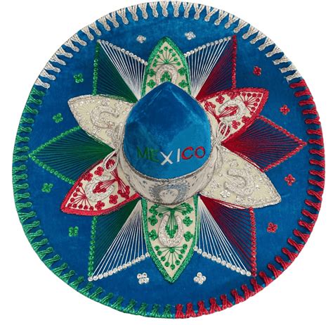 Sombrero Charro Mariachi Light Blue And Silver Tricolor ‘mexico