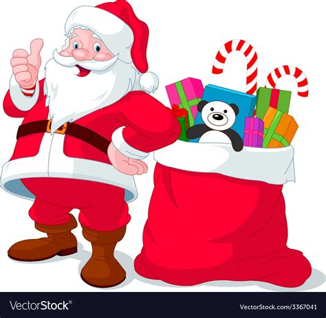 Santa Claus With Sack Full Ts Royalty Free Vector Image