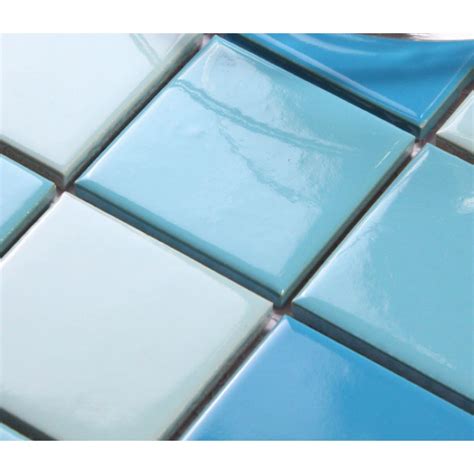 Glazed Porcelain Square Mosaic Tiles Wall Designs Blue Ceramic Tile