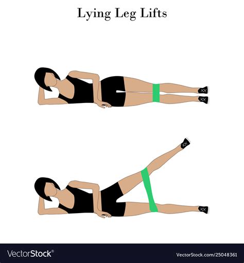 Lying Leg Lifts Exercise Royalty Free Vector Image
