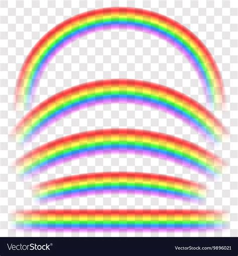 Rainbows In Different Shape Realistic Set On Vector Image