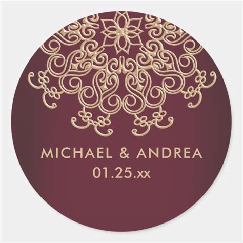 Maroon And Gold Indian Inspired Label Zazzle