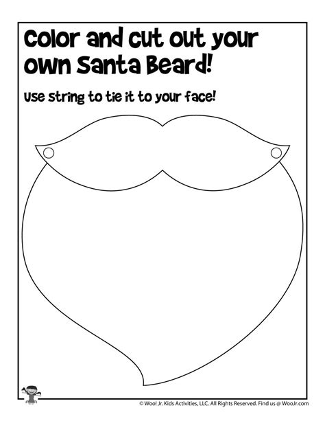 Santa Beard Cut And Paste Practice For Preschool Woo Jr Kids Activities