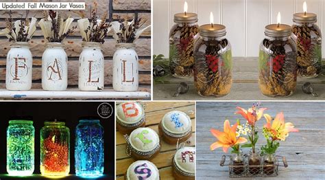 Decorative mason jar lanterns lit by candles, string lights, etc, to provide ambiance lighting. DIY 101 Mason Jar Decor Ideas | Home Design, Garden ...