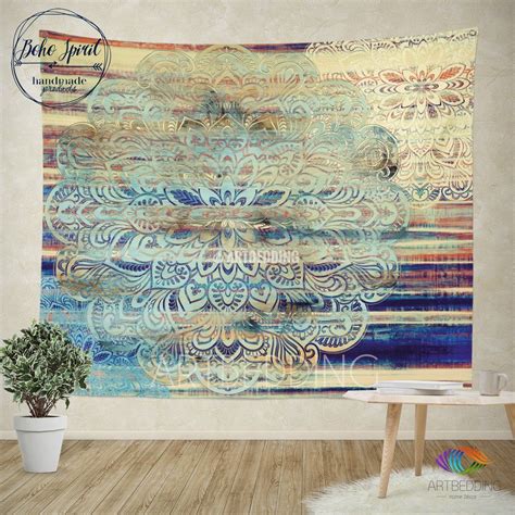 Great tapestry /wall textile in perfect condition. Mandala wall tapestry, bohemian tapestry, bohochic vintage mandala wall tapestries, ethno ...
