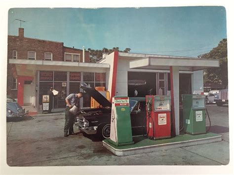 Vtg 60s Sinclair Gas Station Poster Classroom Print Attendant Car Dino