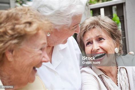 Three Elderly Women Laughing Stock Photo Download Image Now Senior