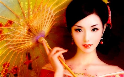 wallpaper 1680x1050 px asian babes brunettes fantasy kimona oriental umrella women