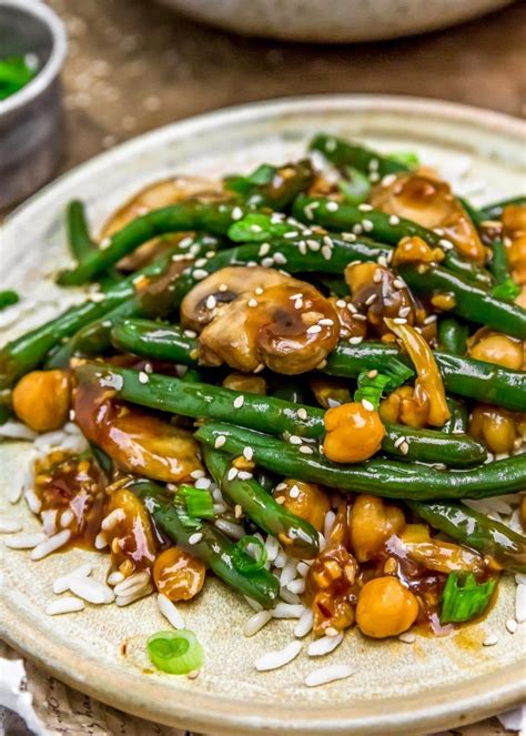 #vegan #oilfree #glutenfree #plantbased | monkeyandmekitchenadventures.com. Asian Green Beans and Mushrooms - Monkey and Me Kitchen ...