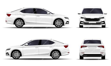 Premium Vector Realistic Car Sedan Side View Front View Back View