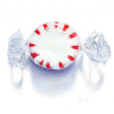 Peppermint Starlight Original Colored Pencil Drawing By Paula Pertile