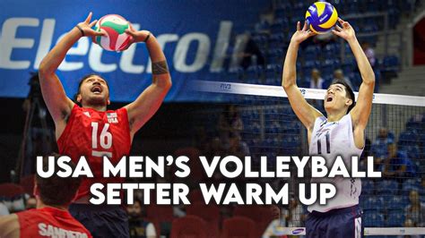 Usa Mens Volleyball Team And Setter Warm Up Youtube