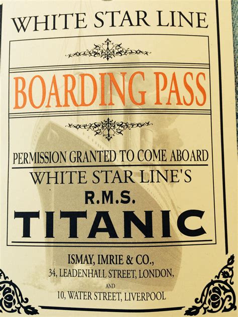Boarding Pass Rms Titanic Rms Titanic Film Titanic Titanic Porn Sex
