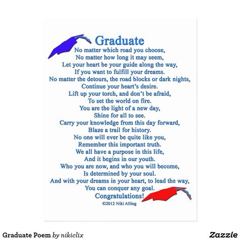 Graduate Poem Postcard Graduation Day Quotes Graduation