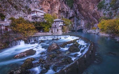 Blagaj Tekija Beautiful Monastery On The River Buna Mostar Bosnia And