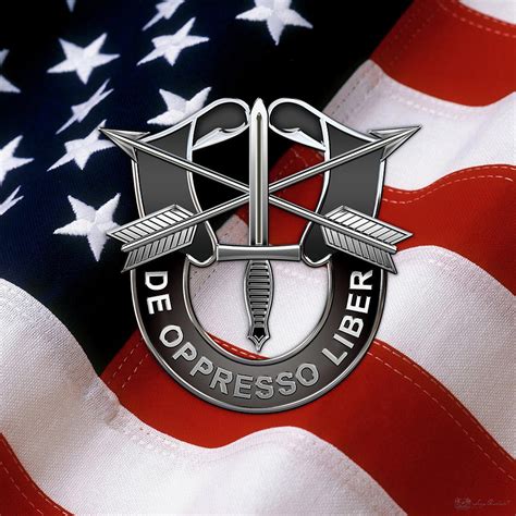 U S Army Special Forces Green Berets D U I Over American Flag